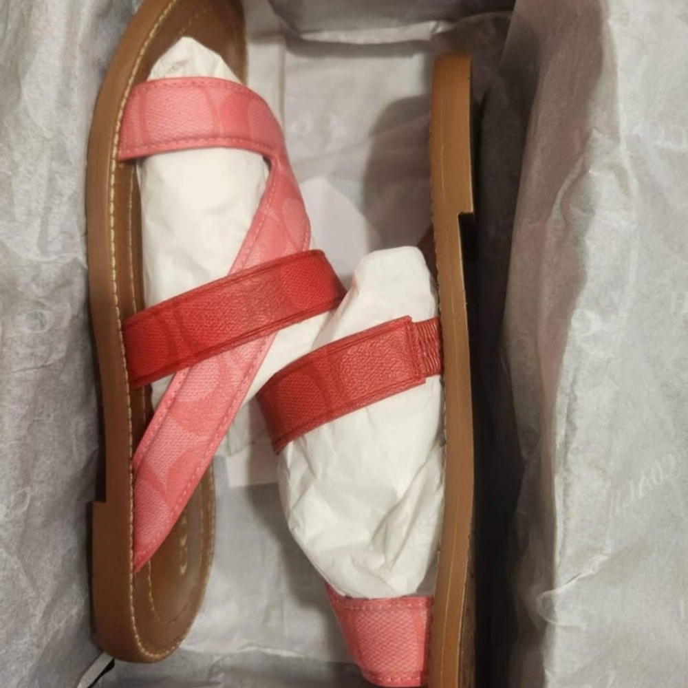 Coach Women's Vibrant Pink Sandals - Picture 3 of 3